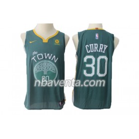 Camiseta Hombre Golden State Warriors Stephen Curry 30 Nike 2017-18 Verde Swingman